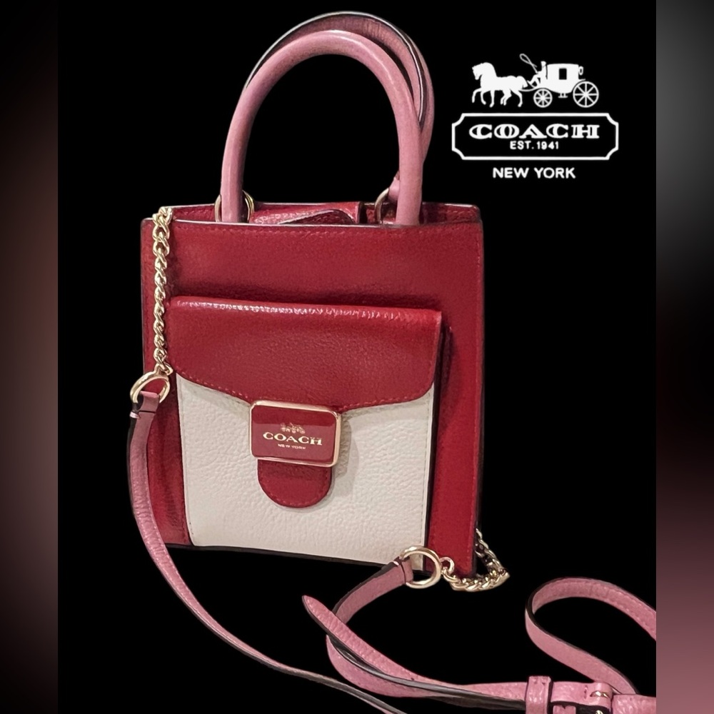 Coach Mini Pepper Crossbody bag in a colorblock design. 
Style #: C6994 NWOT